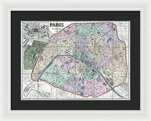 Load image into Gallery viewer, Old Map Of Paris 1878 - Framed Print