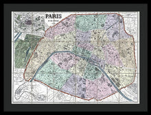 Load image into Gallery viewer, Old Map Of Paris 1878 - Framed Print