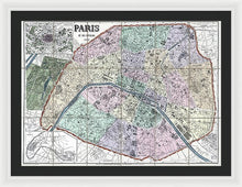 Load image into Gallery viewer, Old Map Of Paris 1878 - Framed Print