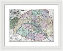 Load image into Gallery viewer, Old Map Of Paris 1878 - Framed Print