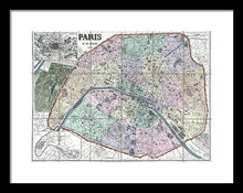 Load image into Gallery viewer, Old Map Of Paris 1878 - Framed Print