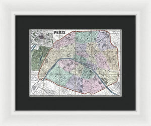 Old Map Of Paris 1878 - Framed Print