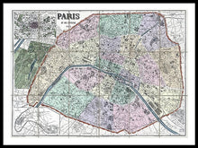 Load image into Gallery viewer, Old Map Of Paris 1878 - Framed Print