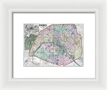 Load image into Gallery viewer, Old Map Of Paris 1878 - Framed Print