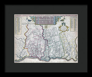 Old Map Of Philadelphia 1687 - Framed Print