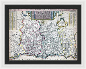 Old Map Of Philadelphia 1687 - Framed Print