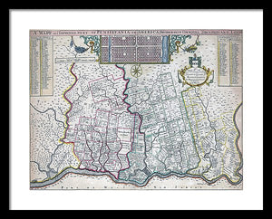 Old Map Of Philadelphia 1687 - Framed Print