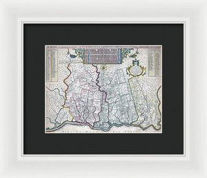 Old Map Of Philadelphia 1687 - Framed Print