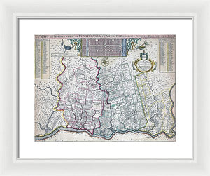 Old Map Of Philadelphia 1687 - Framed Print