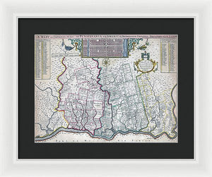 Old Map Of Philadelphia 1687 - Framed Print