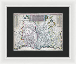 Old Map Of Philadelphia 1687 - Framed Print