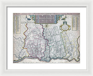 Old Map Of Philadelphia 1687 - Framed Print