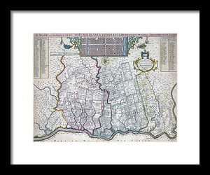 Old Map Of Philadelphia 1687 - Framed Print