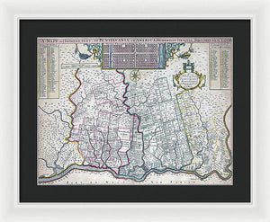 Old Map Of Philadelphia 1687 - Framed Print