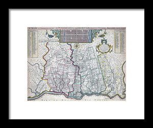 Old Map Of Philadelphia 1687 - Framed Print