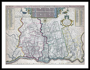 Old Map Of Philadelphia 1687 - Framed Print