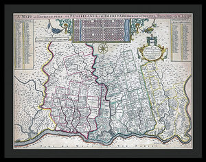 Old Map Of Philadelphia 1687 - Framed Print