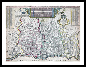 Old Map Of Philadelphia 1687 - Framed Print