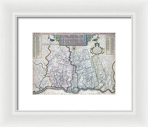 Old Map Of Philadelphia 1687 - Framed Print