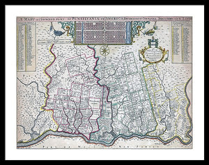 Old Map Of Philadelphia 1687 - Framed Print