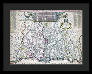 Old Map Of Philadelphia 1687 - Framed Print