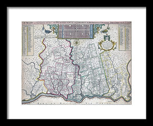 Old Map Of Philadelphia 1687 - Framed Print