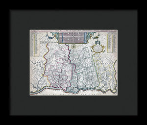 Old Map Of Philadelphia 1687 - Framed Print