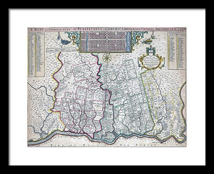 Old Map Of Philadelphia 1687 - Framed Print