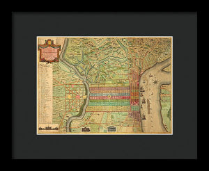 Old Map Of Philadelphia 1802 - Framed Print