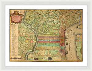 Old Map Of Philadelphia 1802 - Framed Print