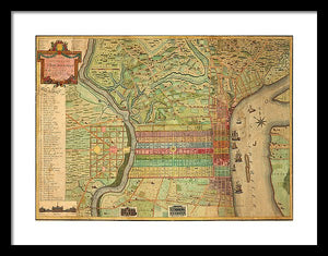 Old Map Of Philadelphia 1802 - Framed Print