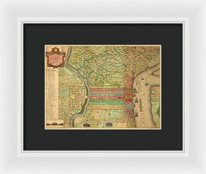 Old Map Of Philadelphia 1802 - Framed Print