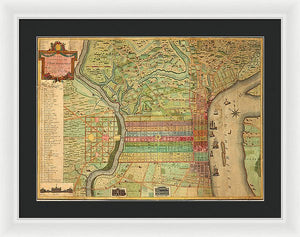 Old Map Of Philadelphia 1802 - Framed Print