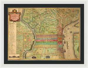 Old Map Of Philadelphia 1802 - Framed Print