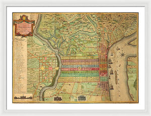 Old Map Of Philadelphia 1802 - Framed Print