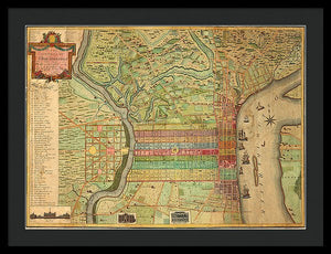 Old Map Of Philadelphia 1802 - Framed Print