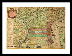 Old Map Of Philadelphia 1802 - Framed Print