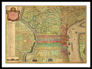 Old Map Of Philadelphia 1802 - Framed Print