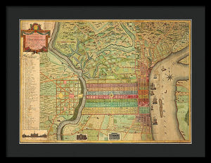 Old Map Of Philadelphia 1802 - Framed Print