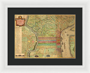 Old Map Of Philadelphia 1802 - Framed Print