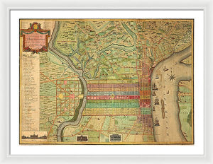 Old Map Of Philadelphia 1802 - Framed Print