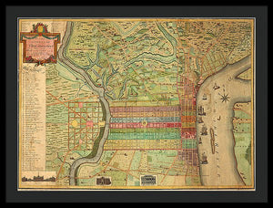 Old Map Of Philadelphia 1802 - Framed Print