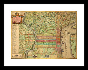 Old Map Of Philadelphia 1802 - Framed Print