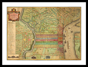 Old Map Of Philadelphia 1802 - Framed Print