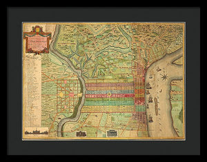 Old Map Of Philadelphia 1802 - Framed Print