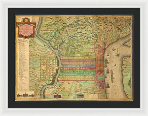 Old Map Of Philadelphia 1802 - Framed Print