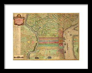 Old Map Of Philadelphia 1802 - Framed Print