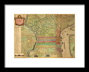 Old Map Of Philadelphia 1802 - Framed Print