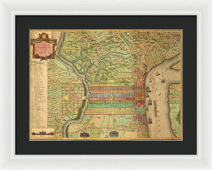 Old Map Of Philadelphia 1802 - Framed Print