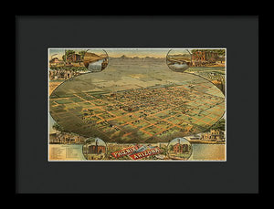 Old Map Of Phoenix 1885 - Framed Print